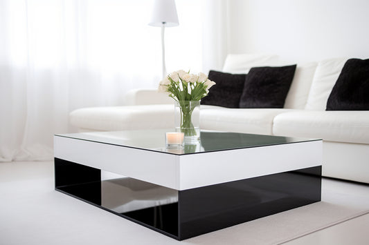 Sleek Glass Top Square Coffee Table