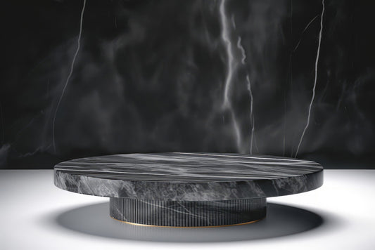 Marble Coffee Table Black Circle