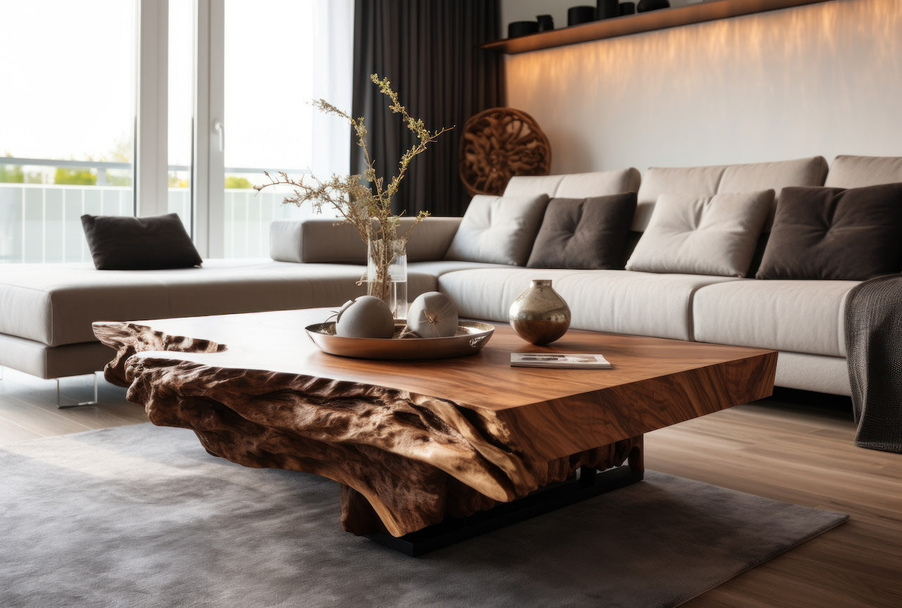 Natural Wood Finish Coffee Table